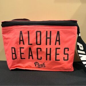🍀Victoria’s Secret PINK Aloha Beaches Insulated Lunch Bag Coral Cooler Tote